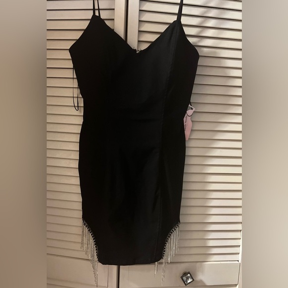 🖤NWT-HAUTE MONDE SEXY BLACK COCKTAIL DRESS WITH RHINESTONES SZ L🖤 - Picture 14 of 14